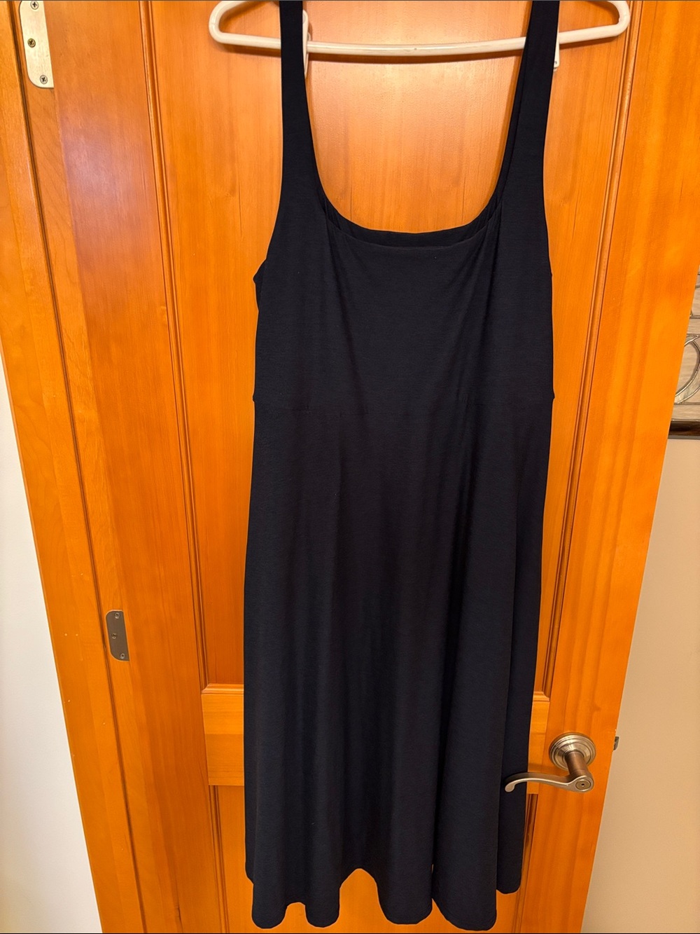 Beyond Yoga Blue Scoop Neck Midi Tank Dress